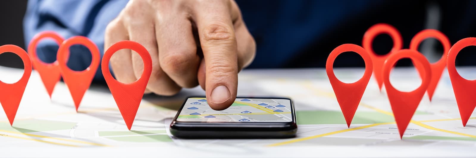 Phone browsing local business listings